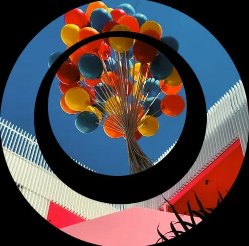 A bunch of different colour balloons