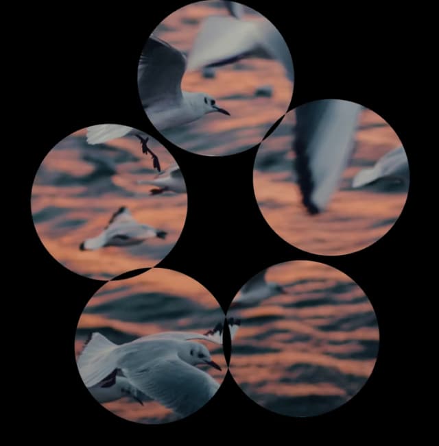 Sunset reflected through moving water