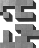 three dimensional blocks drawing a pattern